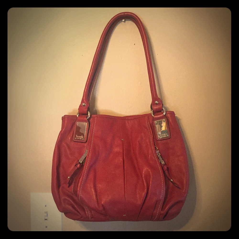 Tignanello supple red leather shoulder bag NWOT